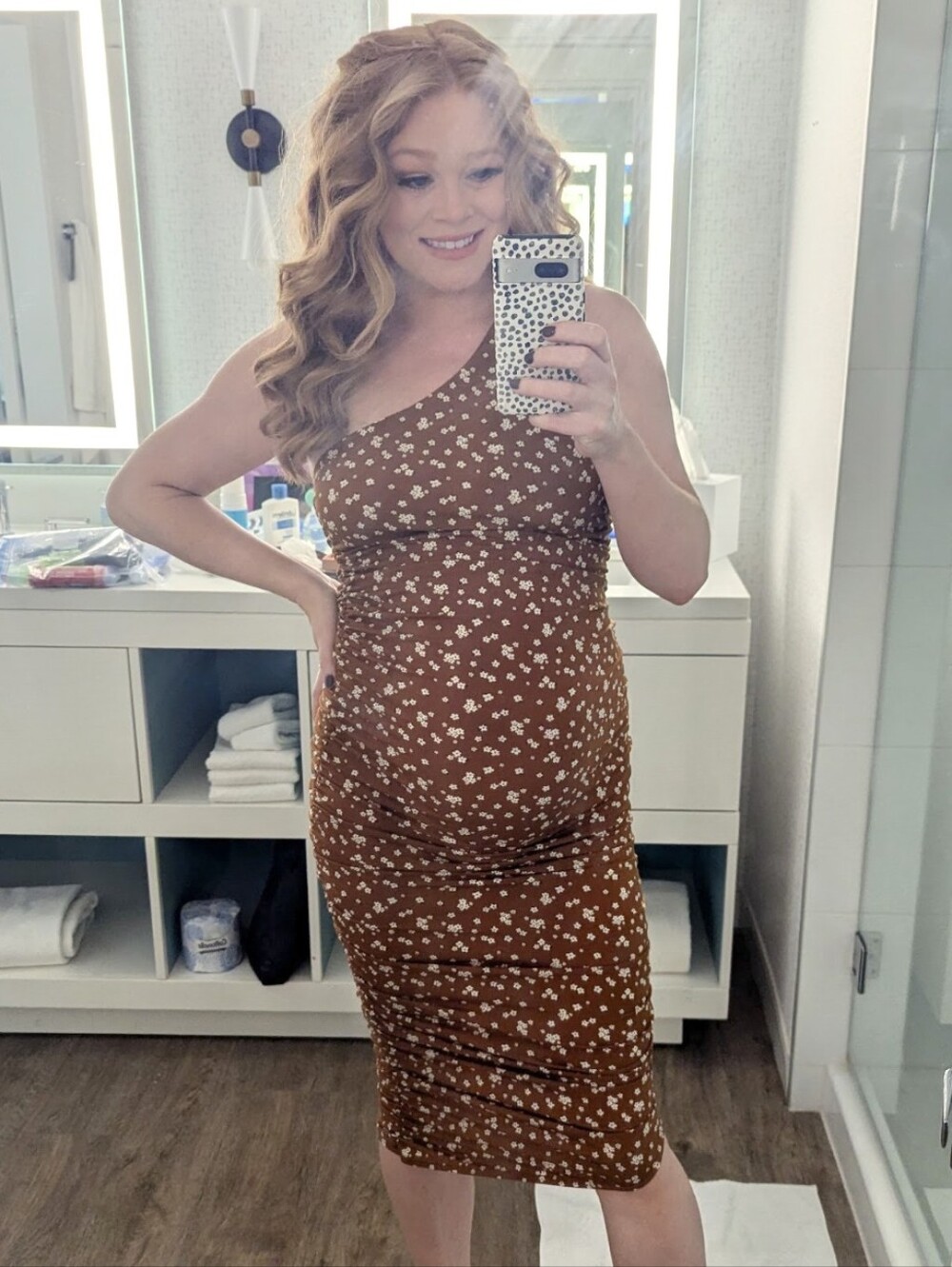 One-Shoulder Maternity Dress